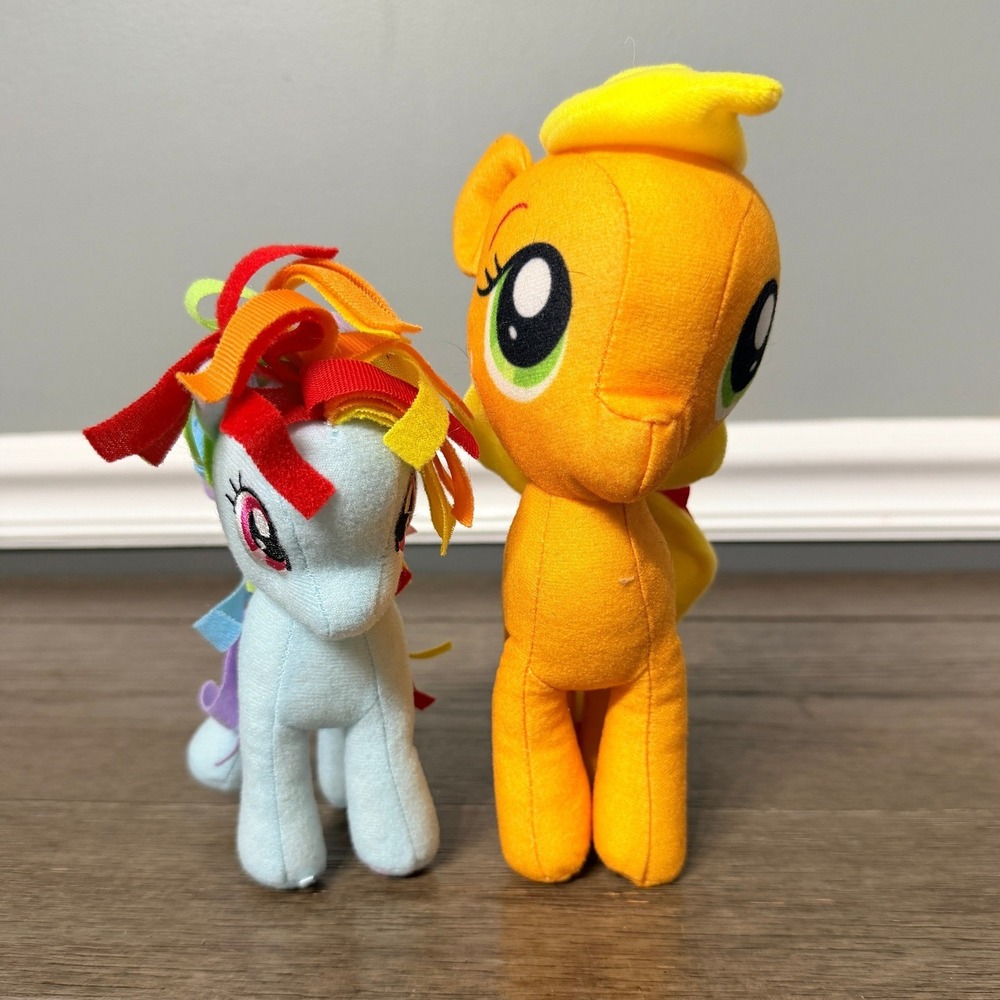 My Little Pony Rainbow Dash & Applejack Plush Set Hasbro Friendship is Magic Toy